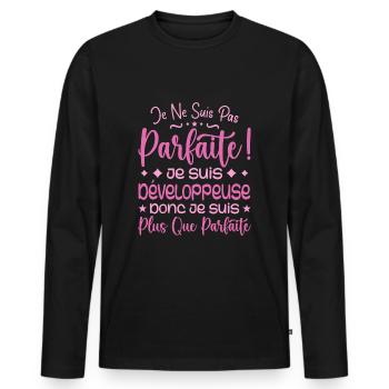 More than perfect developer, dream job - Men's Premium Organic Long Sleeve Shirt - black - Front - Nico (187cm)