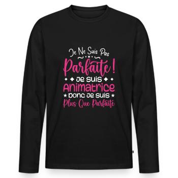 Ein mehr als perfekter Animator, ein Traumjob - Männer Premium Bio Langarmshirt - Schwarz - Vorne - Nico (187cm)