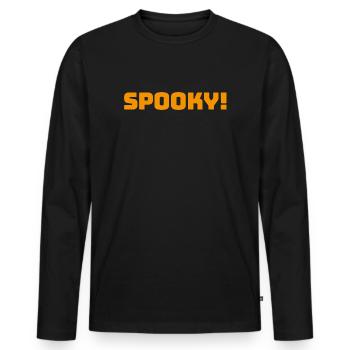 Spooky_Orange - Männer Premium Bio Langarmshirt - Schwarz - Vorne - Nico (187cm)