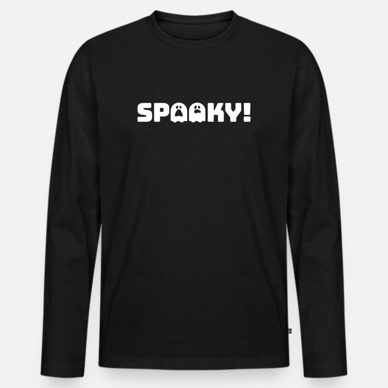 Spooky2_White - Männer Premium Bio Langarmshirt - Schwarz