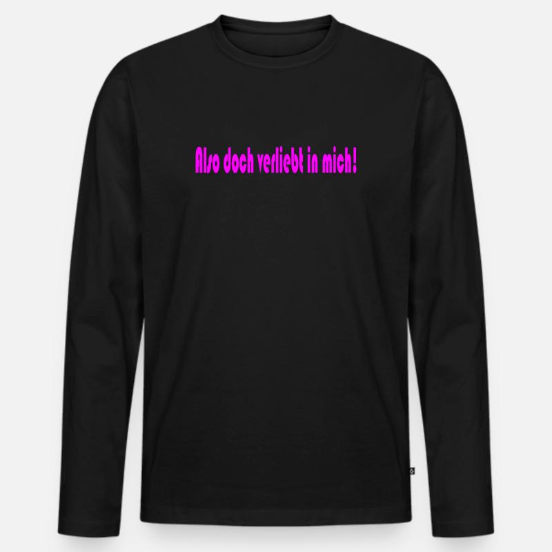 Also doch verliebt in mich! - Männer Premium Bio Langarmshirt - Schwarz