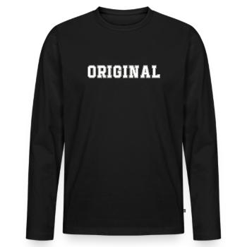 Original - Men's Premium Organic Long Sleeve Shirt - black - Front - Nico (187cm)