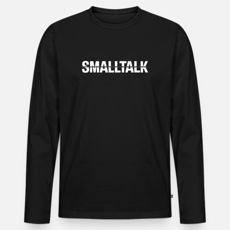 (NO) Smalltalk Schriftzug - Männer Premium Bio Langarmshirt - Schwarz
