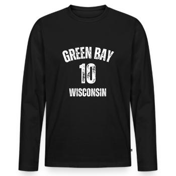 GREEN BAY WISCONSIN vintage distressed football - Men's Premium Organic Long Sleeve Shirt - black - Front - Nico (187cm)