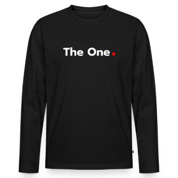 The one - Men's Premium Organic Long Sleeve Shirt - black - Front - Nico (187cm)