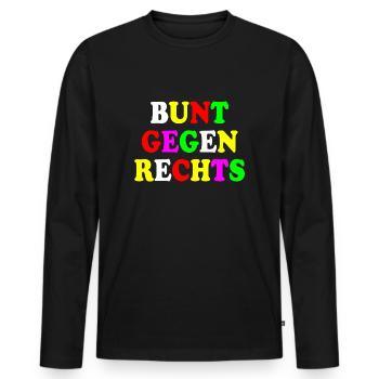 Coloré contre la droite - T-shirt manches longues Premium bio Homme - noir - Devant - Nico (187cm)