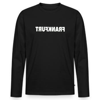 Francfort - T-shirt manches longues Premium bio Homme - noir - Devant - Nico (187cm)