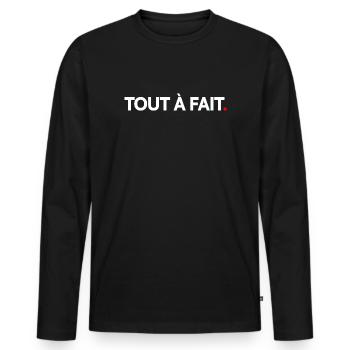 Tout à fait - T-shirt manches longues Premium bio Homme - noir - Devant - Nico (187cm)