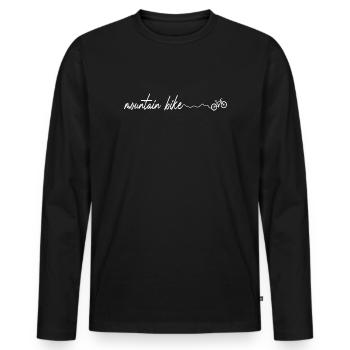 Mountainbike Fahrrad Radsport - Männer Premium Bio Langarmshirt - Schwarz - Vorne - Nico (187cm)