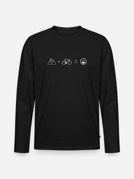 Mountainbike smil bjerge MTB smil landevejscykel - Premium økologisk langærmet T-shirt til mænd - sort