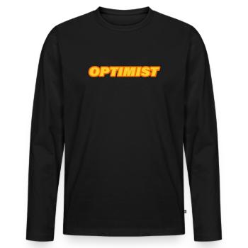 optimist - Men's Premium Organic Long Sleeve Shirt - black - Front - Nico (187cm)