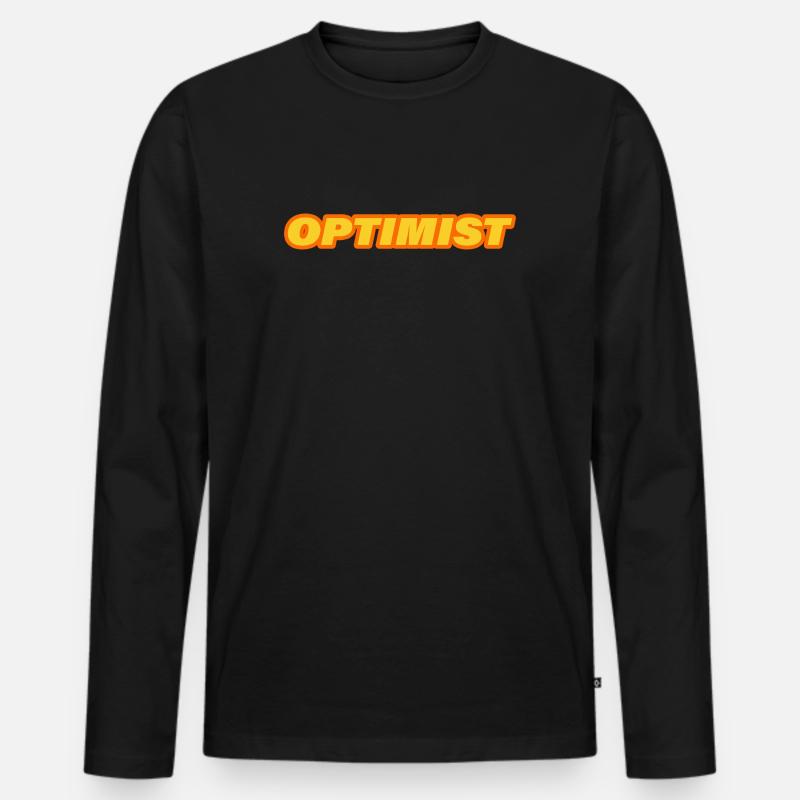 OPTIMIST - Männer Premium Bio Langarmshirt - Schwarz
