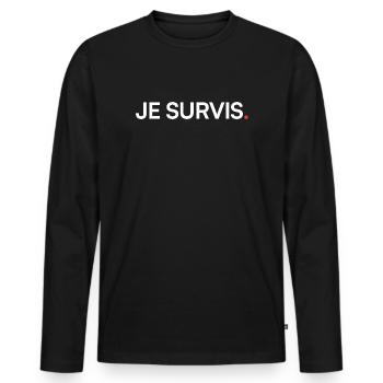 Je survis humour attitude moderne - T-shirt manches longues Premium bio Homme - noir - Devant - Nico (187cm)