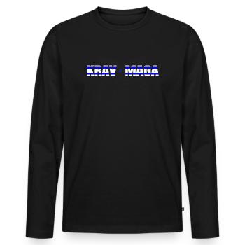 KravMaga Style Style Israël - T-shirt manches longues Premium bio Homme - noir - Devant - Nico (187cm)