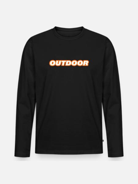 OUTDOOR - Männer Premium Bio Langarmshirt - Schwarz