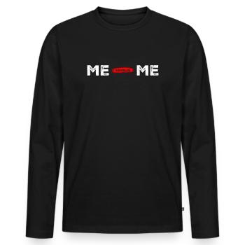 Me Me Roter Pinsel Geteiltes Porträt - Männer Premium Bio Langarmshirt - Schwarz - Vorne - Nico (187cm)