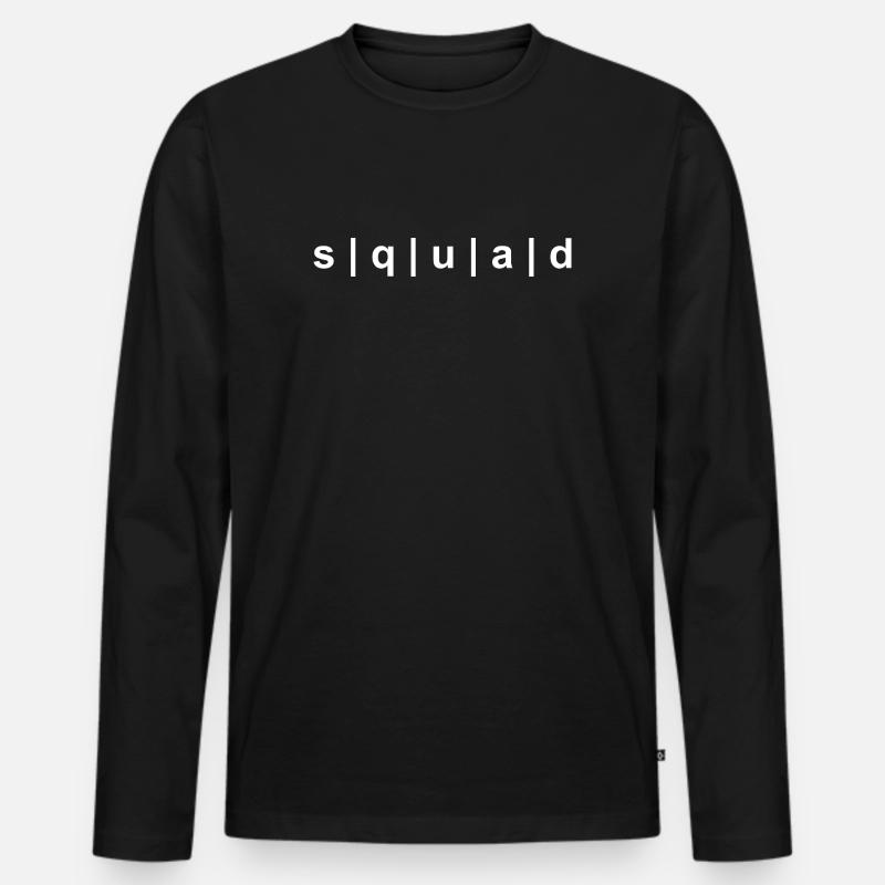 SQUAD weiss - Männer Premium Bio Langarmshirt - Schwarz