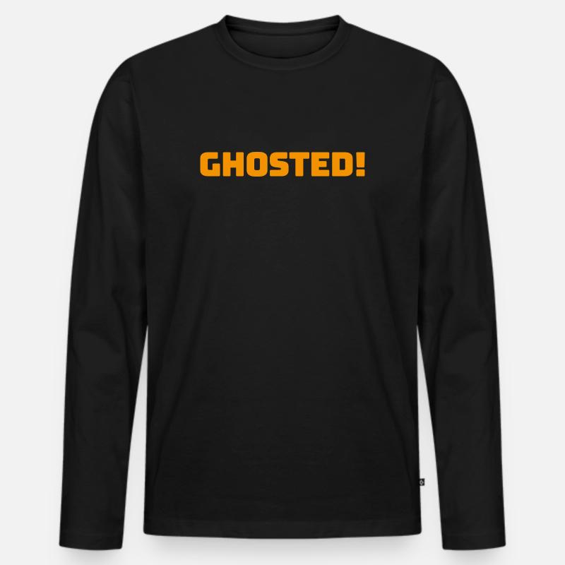 Ghosted_Orange - Männer Premium Bio Langarmshirt - Schwarz