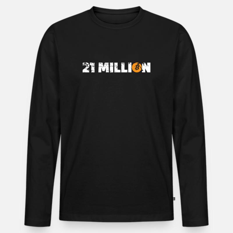 21 Million Bitcoin - Männer Premium Bio Langarmshirt - Schwarz
