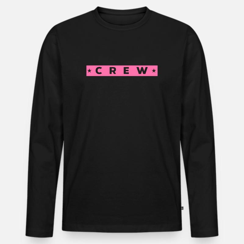 crew - Männer Premium Bio Langarmshirt - Schwarz