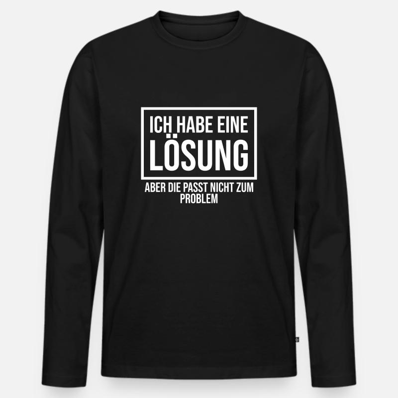 Spruch lustiger Spruch - Männer Premium Bio Langarmshirt - Schwarz