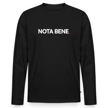 NOTA BENE | Minimalist humor expression - Men's Premium Organic Long Sleeve Shirt - black - Front - Nico (187cm)