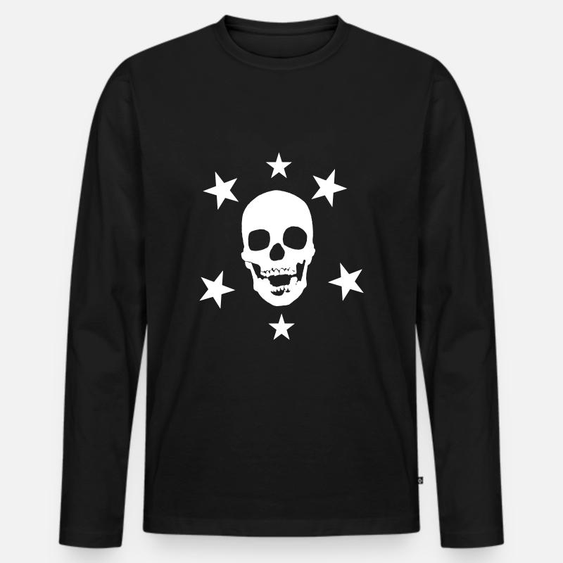SKULL SUPERSTAR - Männer Premium Bio Langarmshirt - Schwarz