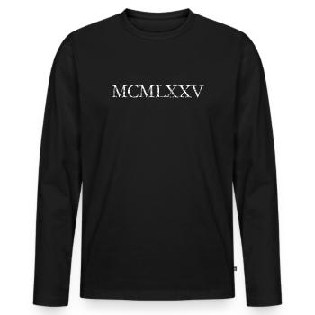 MCMLXXV Année 1975 année d'anniversaire romaine - T-shirt manches longues Premium bio Homme - noir - Devant - Nico (187cm)