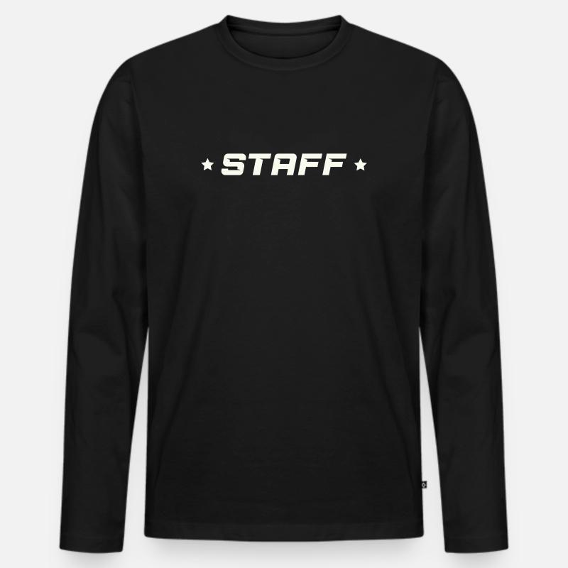 Staff - Männer Premium Bio Langarmshirt - Schwarz