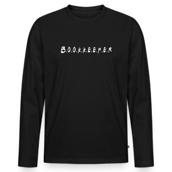 Buchhalter-Definition – lustiges Buchhaltungsgeschenk - Männer Premium Bio Langarmshirt - Schwarz - Vorne - Nico (187cm)