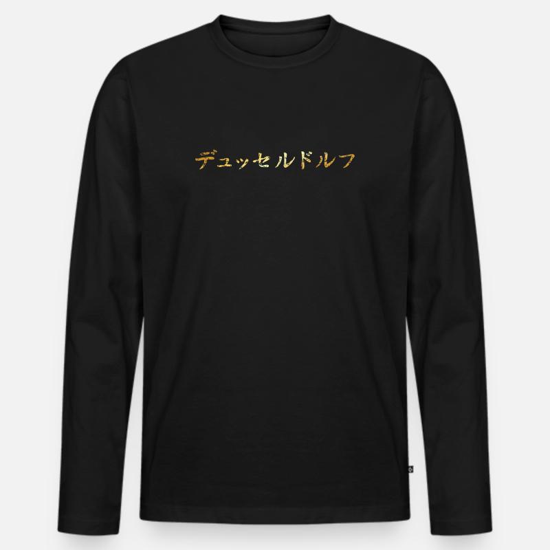 Düsseldorf Japanisch - Männer Premium Bio Langarmshirt - Schwarz
