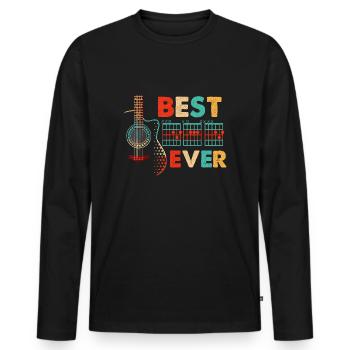 Dad Akkorde Beste Dad Ever Gitarre - Männer Premium Bio Langarmshirt - Schwarz - Vorne - Nico (187cm)