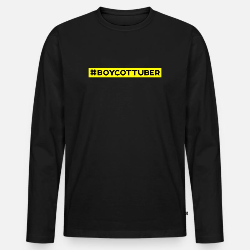 Boykott UBER - Männer Premium Bio Langarmshirt - Schwarz