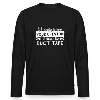 Adhesive tape duct tape evil funny ducttape - Men's Premium Organic Long Sleeve Shirt - black - Front - Nico (187cm)