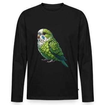 Perroquet Oiseau Perroquet Perroquet - T-shirt manches longues Premium bio Homme - noir - Devant - Nico (187cm)