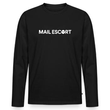 Mail Escort - Postbote Geschenk Postbote Postangestellter - Männer Premium Bio Langarmshirt - Schwarz - Vorne - Nico (187cm)