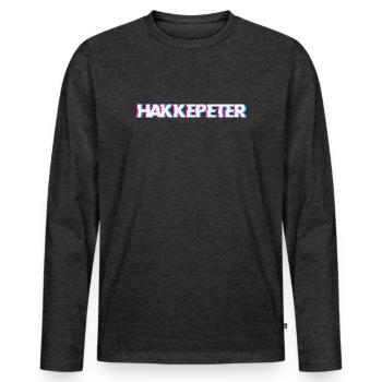 Hardtekk Tekk - T-shirt manches longues Premium bio Homme - anthracite chiné - Devant - Nico (187cm)
