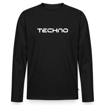 techno futuristic logo - Men's Premium Organic Long Sleeve Shirt - black - Front - Nico (187cm)
