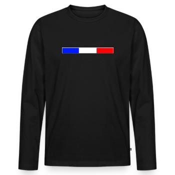 Frankreich - Männer Premium Bio Langarmshirt - Schwarz - Vorne - Nico (187cm)