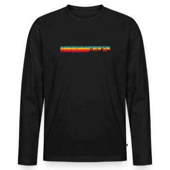 Rétro skyline de Londres - T-shirt manches longues Premium bio Homme - noir - Devant - Nico (187cm)