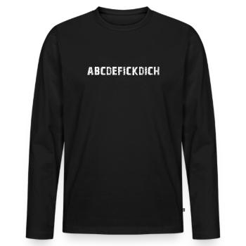ABCDEFICKDICH ABC Fick Dich - Männer Premium Bio Langarmshirt - Schwarz - Vorne - Nico (187cm)