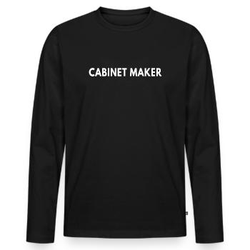 Cadeau d’artisan menuisier pour ébéniste - T-shirt manches longues Premium bio Homme - noir - Devant - Nico (187cm)