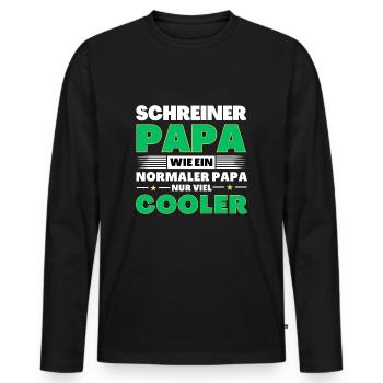 Schreiner Papa wie ein normaler nur viel cooler - Männer Premium Bio Langarmshirt - Schwarz - Vorne - Nico (187cm)