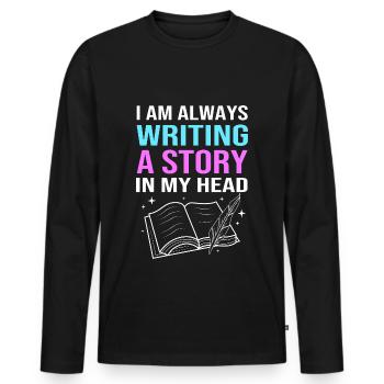 Poem Poetry - Men's Premium Organic Long Sleeve Shirt - black - Front - Nico (187cm)