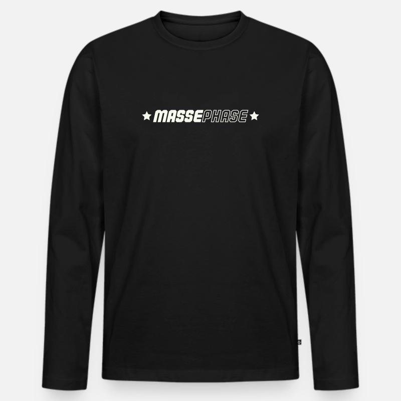 Masse Phase - Männer Premium Bio Langarmshirt - Schwarz