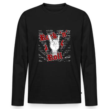 Rock 'n' roll - Men's Premium Organic Long Sleeve Shirt - black - Front - Nico (187cm)