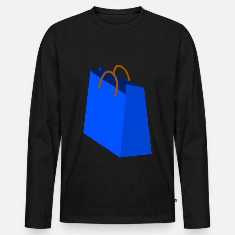 Einkauf Tasche - Männer Premium Bio Langarmshirt - Schwarz
