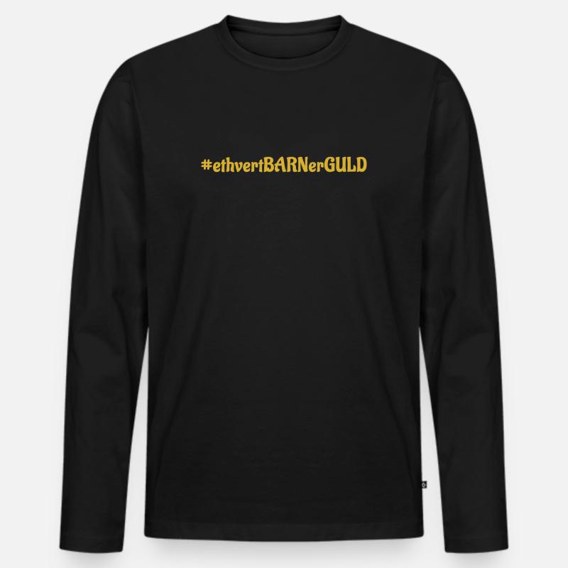 #ethvertBARNerGULD - Männer Premium Bio Langarmshirt - Schwarz