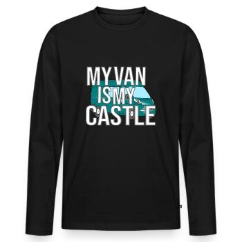 My Van Is My Castle - Men's Premium Organic Long Sleeve Shirt - black - Front - Nico (187cm)