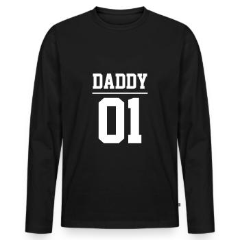 Daddy 01 Stolzer Papa Tochter Familie Partnerlook - Männer Premium Bio Langarmshirt - Schwarz - Vorne - Nico (187cm)